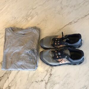 QUIKSILVER GRAY T-DHURT. SIZE L